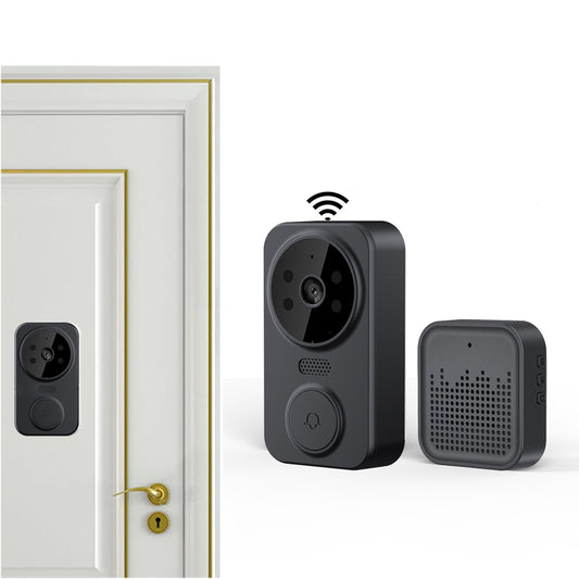 Wireless Smart Video Doorbell Infrared Night 2 Way Voice Doorbell Black