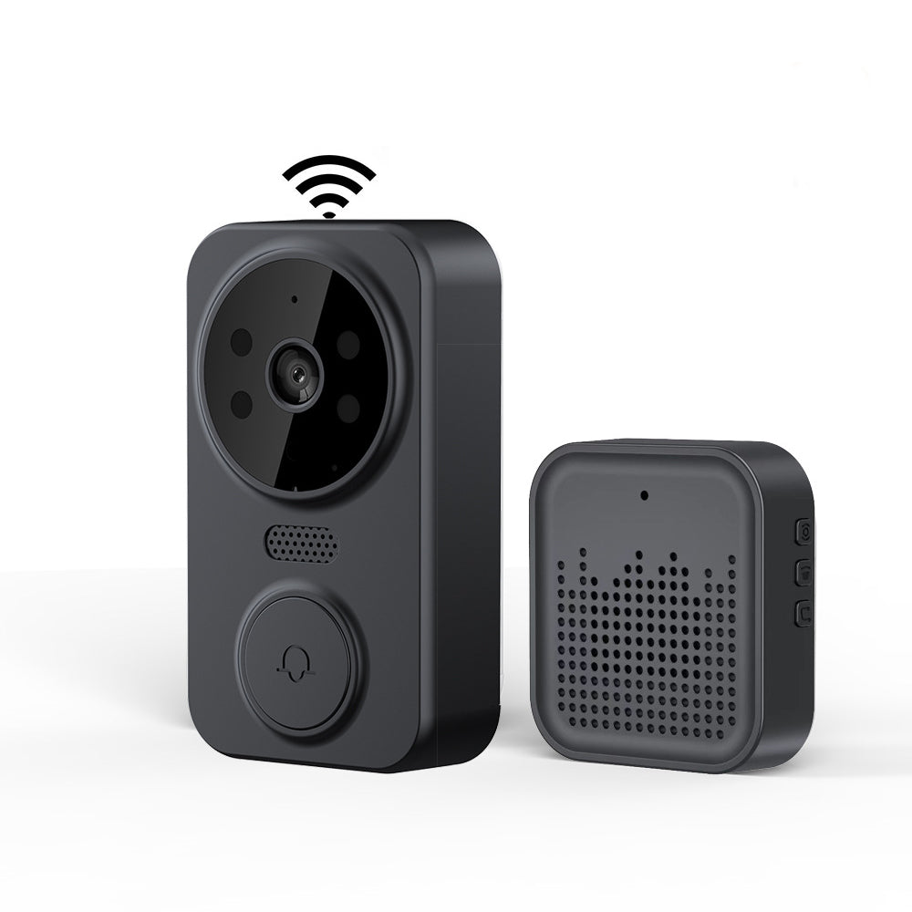 Wireless Smart Video Doorbell Infrared Night 2 Way Voice Doorbell Black