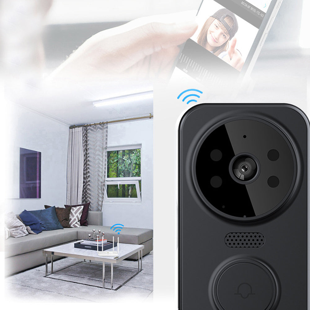 Wireless Smart Video Doorbell Infrared Night 2 Way Voice Doorbell Black