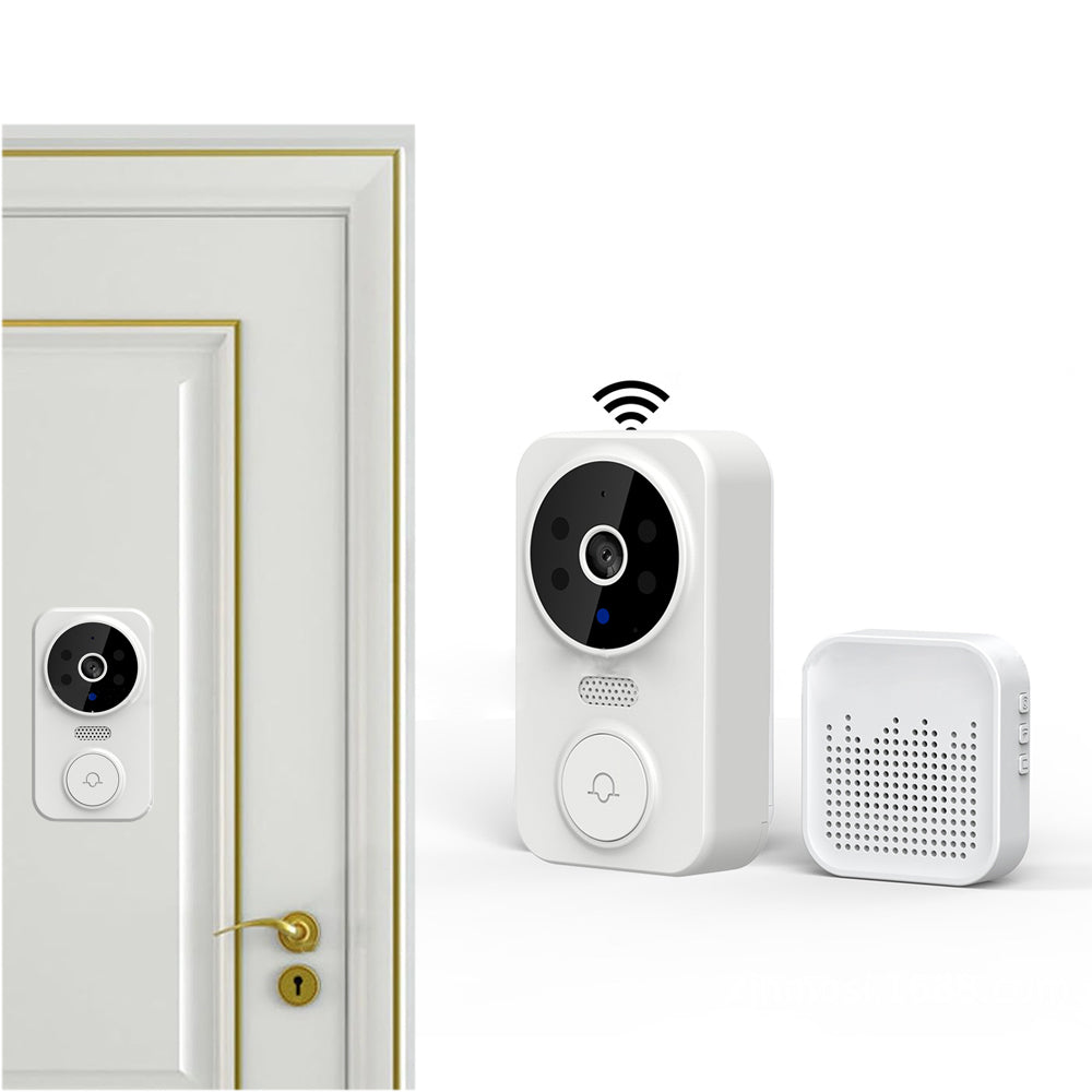 Wireless Smart Video Doorbell Infrared Night 2 Way Voice Doorbell White