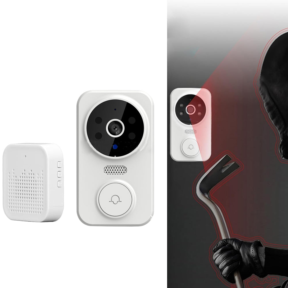 Wireless Smart Video Doorbell Infrared Night 2 Way Voice Doorbell White