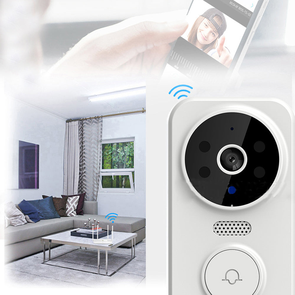 Wireless Smart Video Doorbell Infrared Night 2 Way Voice Doorbell White