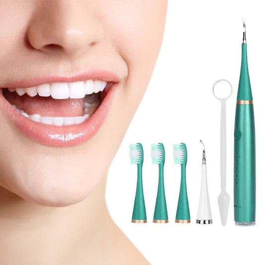 6 in 1 Electric Ultrasonic Dental Calculus Remover Teeth Cleaner Green
