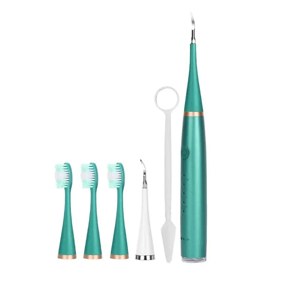 6 in 1 Electric Ultrasonic Dental Calculus Remover Teeth Cleaner Green