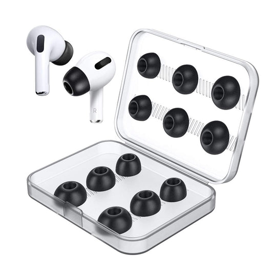 6 Pairs Replacement Ear Tips for AirPods Pro Memory Foam Ear Buds Black