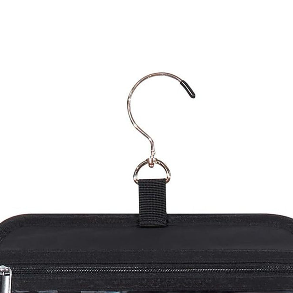 Travel Toiletry Bag Makeup Bag Cosmetic Organizer with Jewelry Organizer - Black