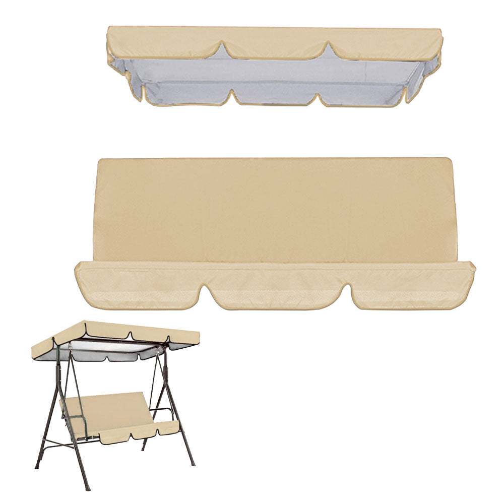 Waterproof Swing Canopy Swing Seat Sun Shade Cover with Seat Cover - Beige