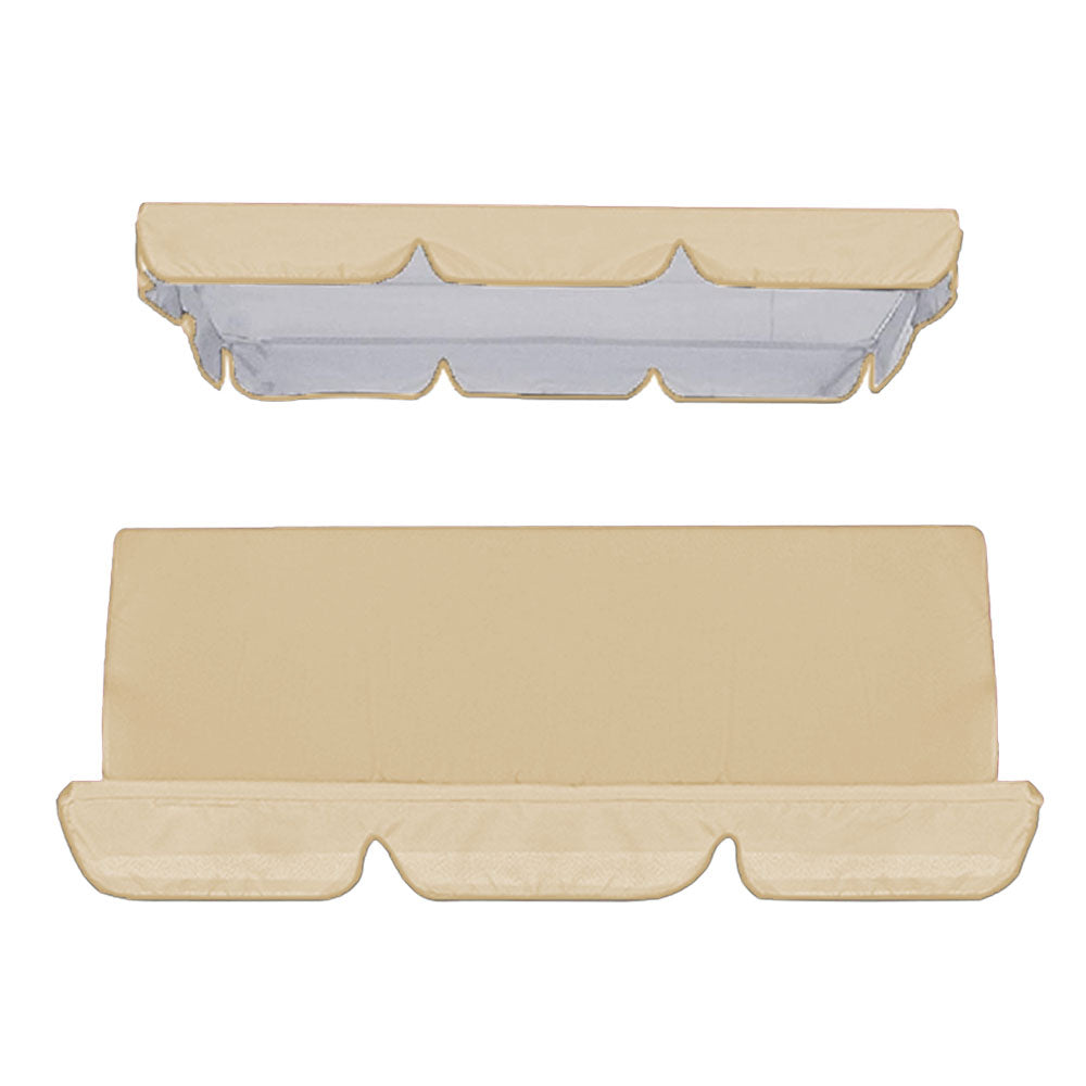 Waterproof Swing Canopy Swing Seat Sun Shade Cover with Seat Cover - Beige