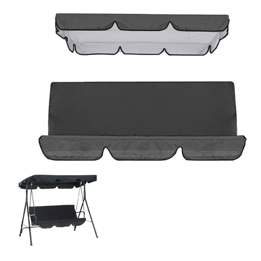 Waterproof Swing Canopy Swing Seat Sun Shade Cover with Seat Cover - Black