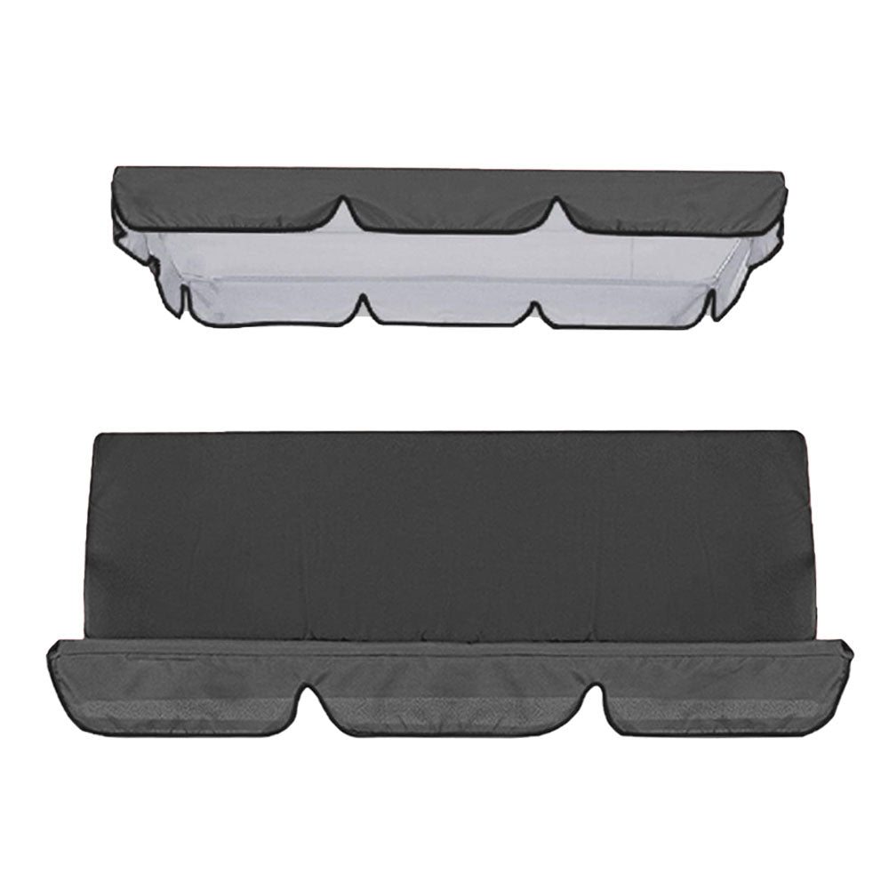 Waterproof Swing Canopy Swing Seat Sun Shade Cover with Seat Cover - Black