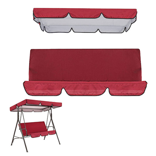 Waterproof Swing Canopy Swing Seat Sun Shade Cover with Seat Cover - Red