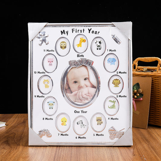 Baby's First Year Picture Photo Frame Baby Month Photo Frame - White