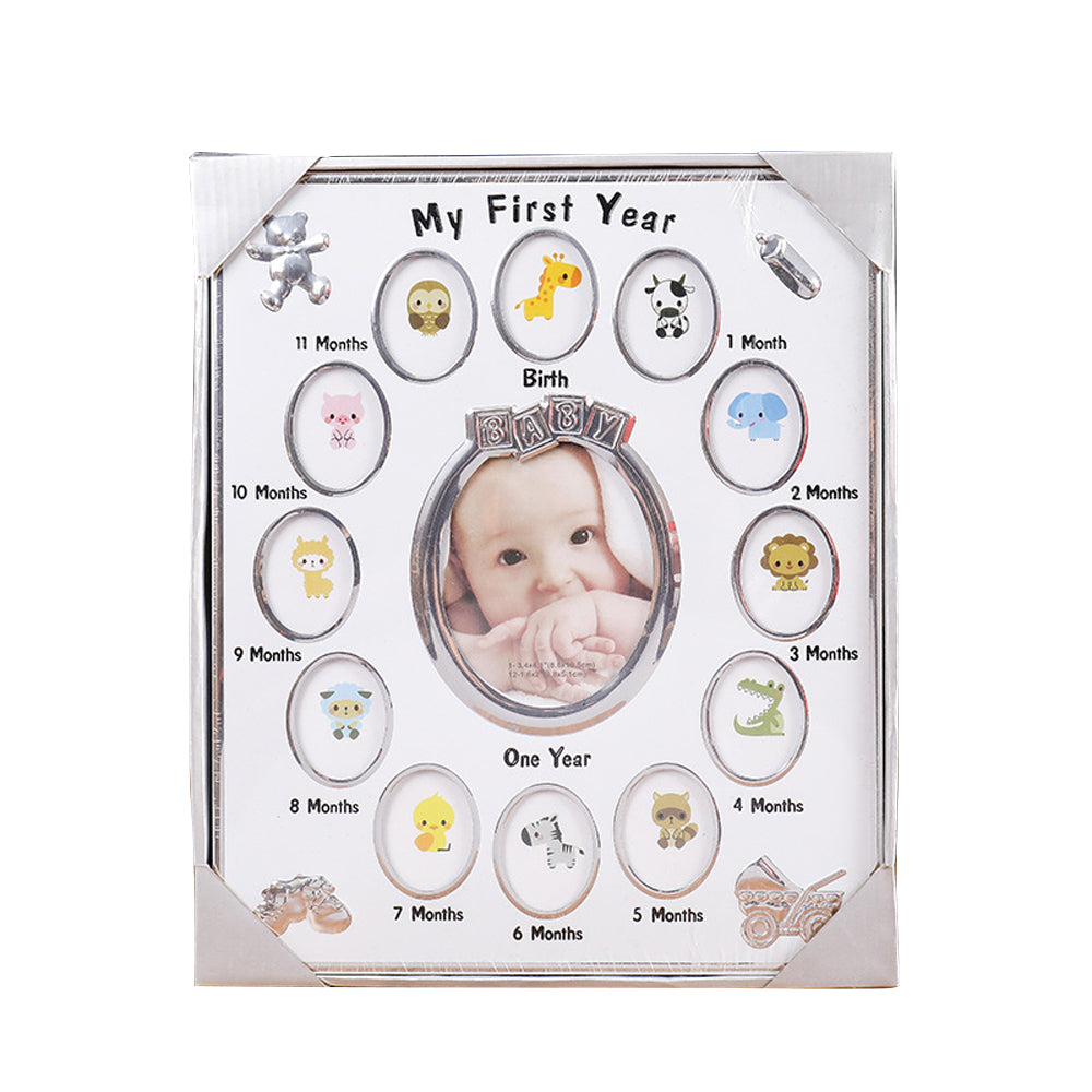 Baby's First Year Picture Photo Frame Baby Month Photo Frame - White