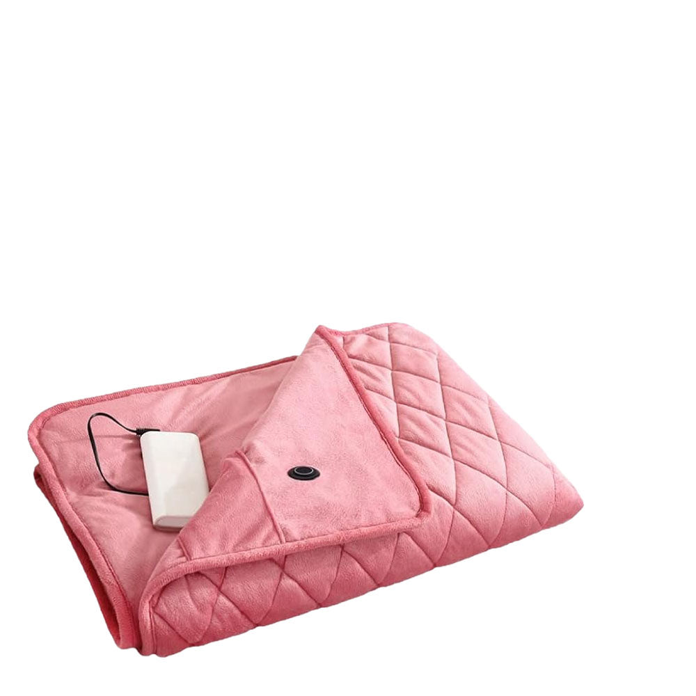 140x100cm USB Electric Heated Shawl Blanket with 3 Heating Levels Pink
