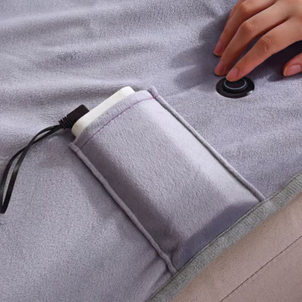 140x100cm USB Electric Heated Shawl Blanket with 3 Heating Levels Silver