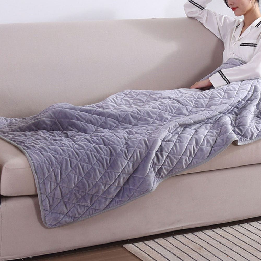 140x100cm USB Electric Heated Shawl Blanket with 3 Heating Levels Silver