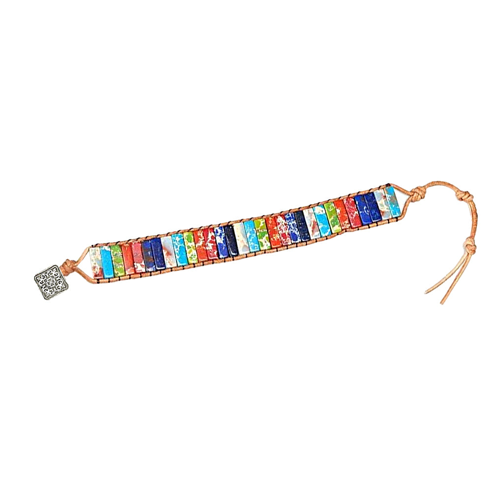 7 Chakra Bracelets Boho Leather Wrap Bracelet Women Men Friendship Jewelry ST2