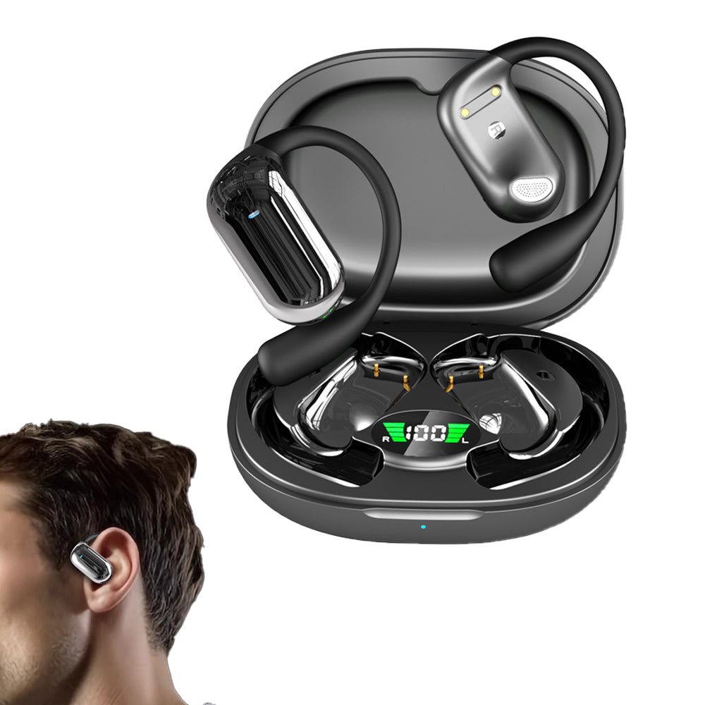 Wireless Bluetooth 5.4 Earphones Earhook Headphones Sports Earbuds Black