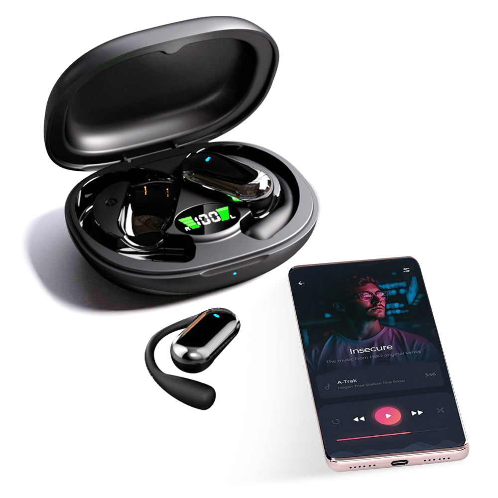 Wireless Bluetooth 5.4 Earphones Earhook Headphones Sports Earbuds Black