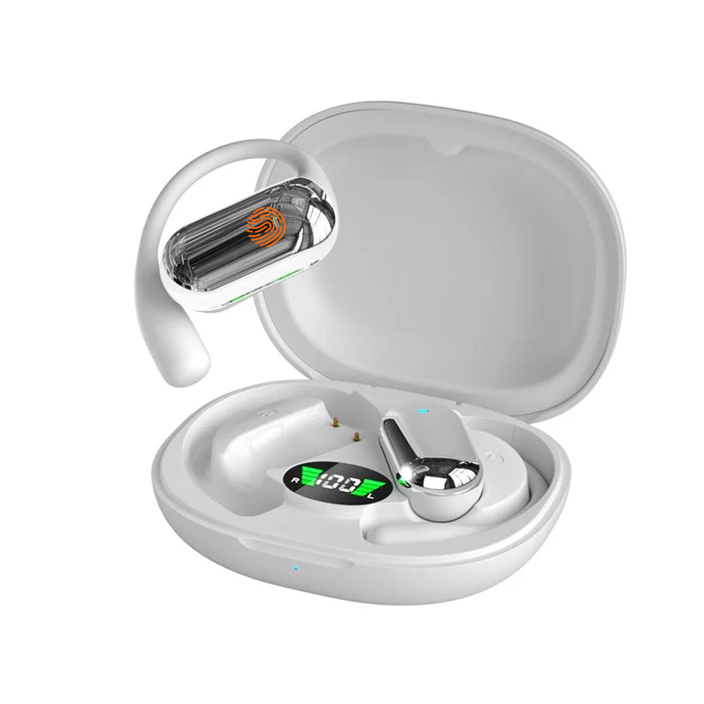 Wireless Bluetooth 5.4 Earphones Earhook Headphones Sports Earbuds White