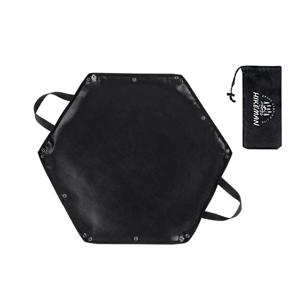 Fire Pit Fireproof Mat Hexagonal Foldable Firewood Bag Ember Heat Resistant Mat