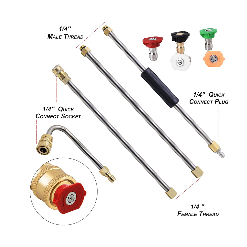 Pressure Washer Extension Wand Set Replacement Lance with 5 Nozzle Tips