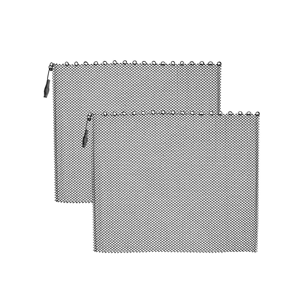 2Pcs 61 x 50.8cm Fireplace Mesh Screen Curtains Decorative Spark Guard Chain