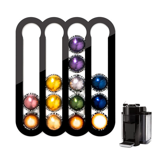 Magnetic Wall Mounted Coffee Capsule Holder for Nespresso Vertuo Capsules Black