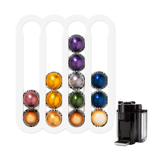 Magnetic Wall Mounted Coffee Capsule Holder for Nespresso Vertuo Capsules White