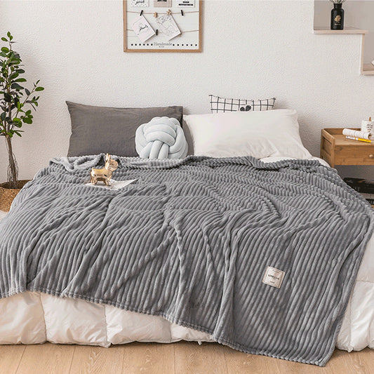 200x230cm Solid Soft Flannel Plush Throw Sofa Bedding Blanket Grey