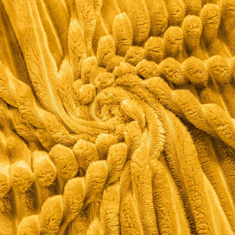 200x230cm Solid Soft Flannel Plush Throw Sofa Bedding Blanket Yellow