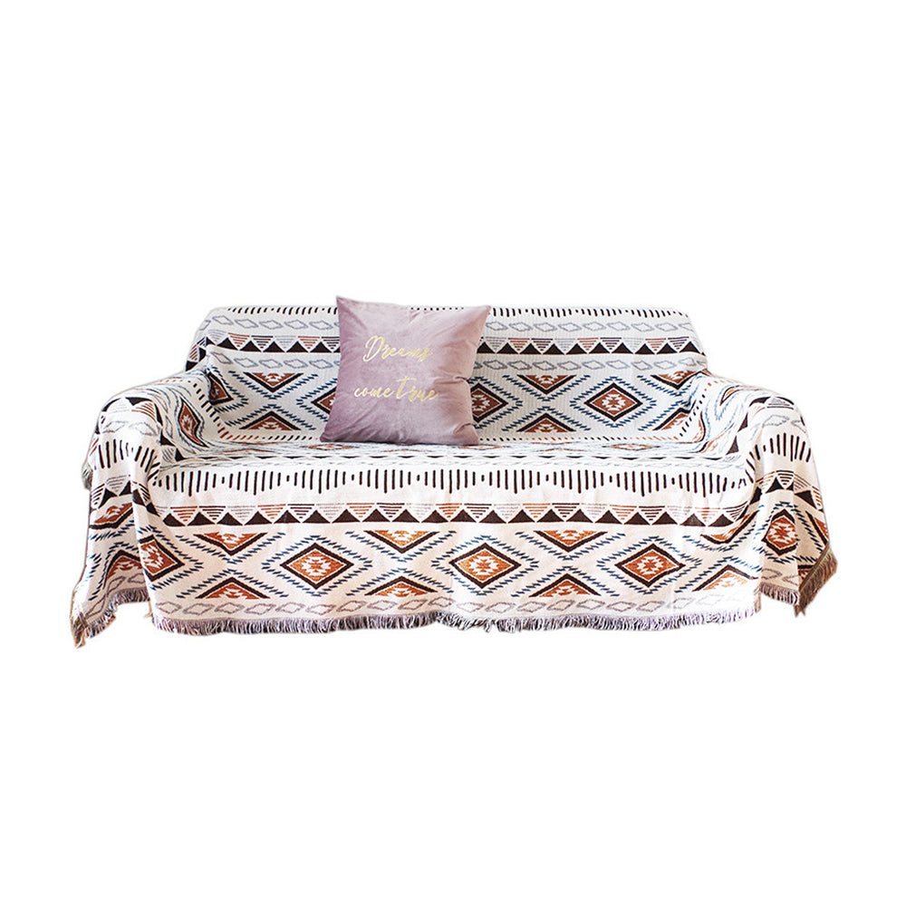 130x160cm Aztec Throw Blanket Bohemian Sofa Throw Blanket with Tassels ST1