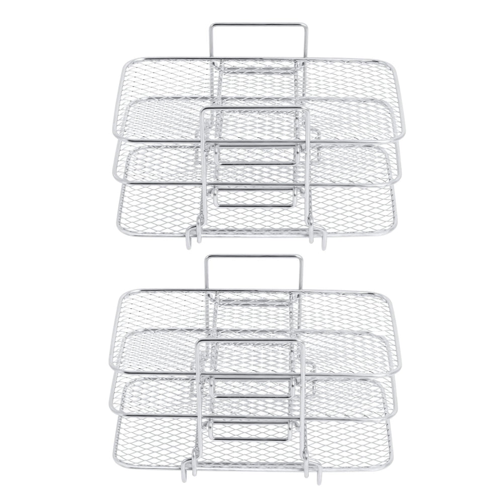 2Pcs 3-Layered Stainless Steel Air Fryer Rack Compatible with Ninja DZ201 DZ401