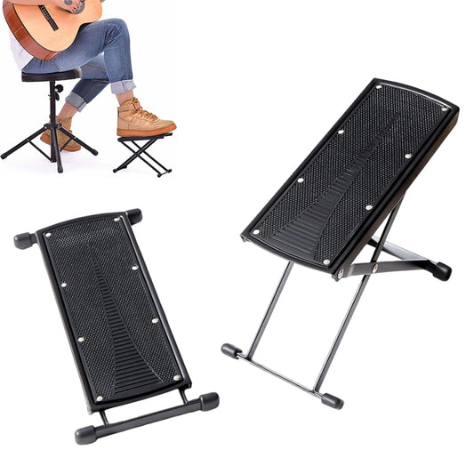 2Pcs Guitar Foot Stool Guitar Foot Rest Stand with 6-Position Adjustable Height
