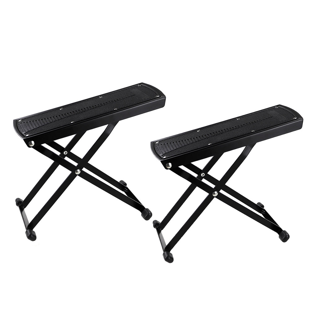 2Pcs Guitar Foot Stool Guitar Foot Rest Stand with 6-Position Adjustable Height