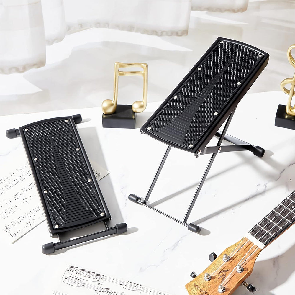 2Pcs Guitar Foot Stool Guitar Foot Rest Stand with 6-Position Adjustable Height