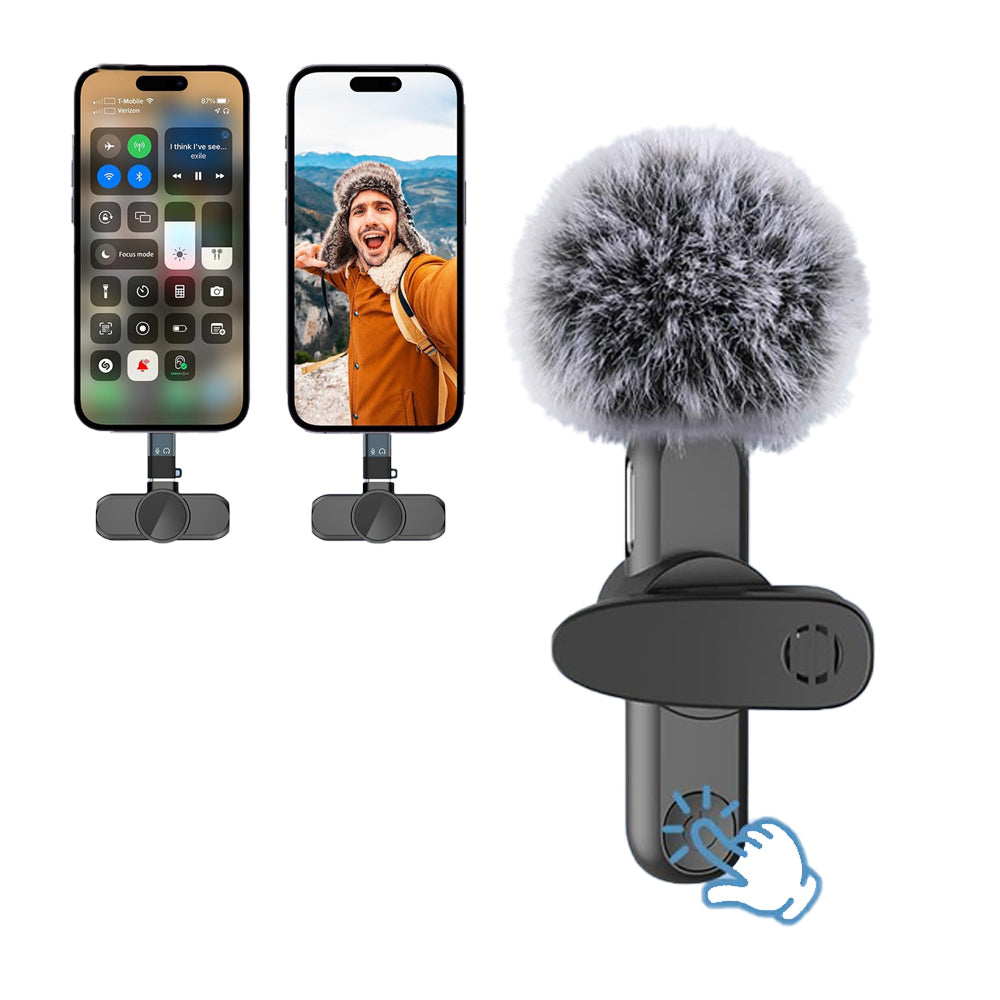 2Pcs Lavalier Wireless Microphone Plug-Play Noise Reduction Microphone for Apple