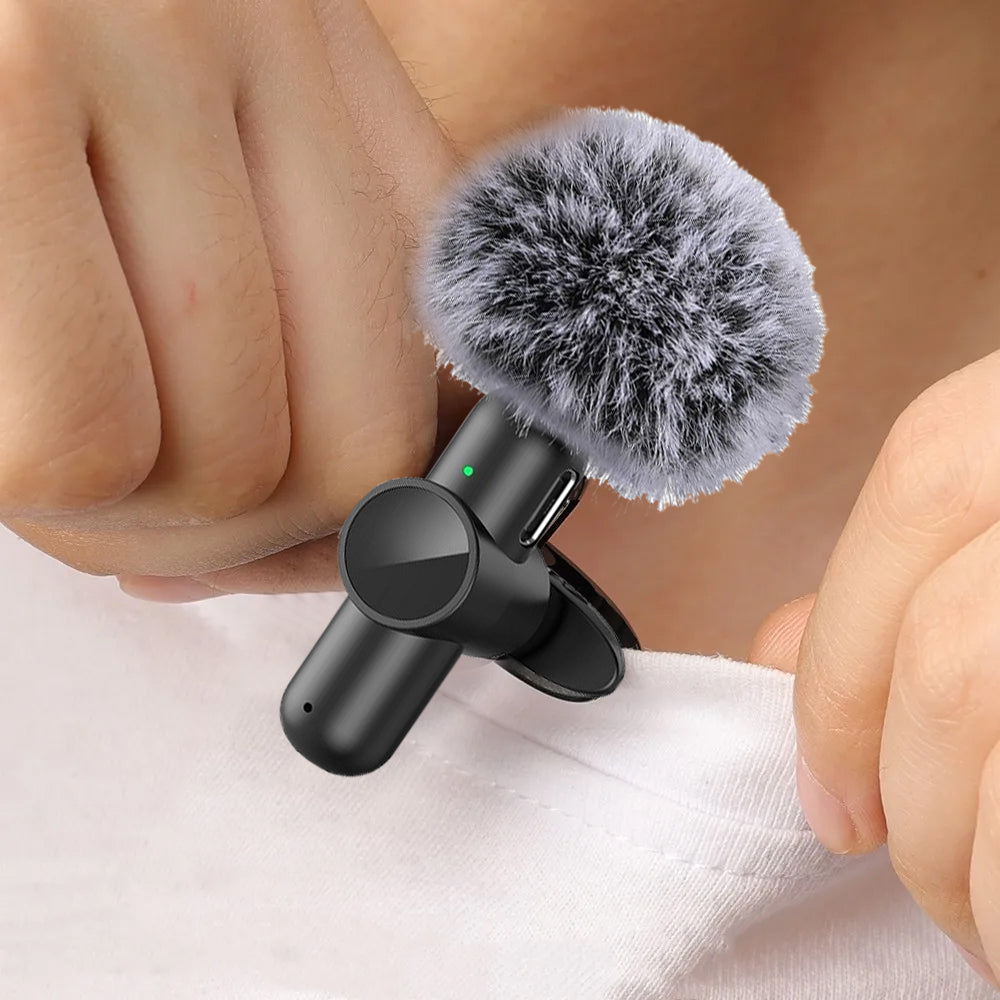 2Pcs Lavalier Wireless Microphone Plug-Play Noise Reduction Microphone for Apple