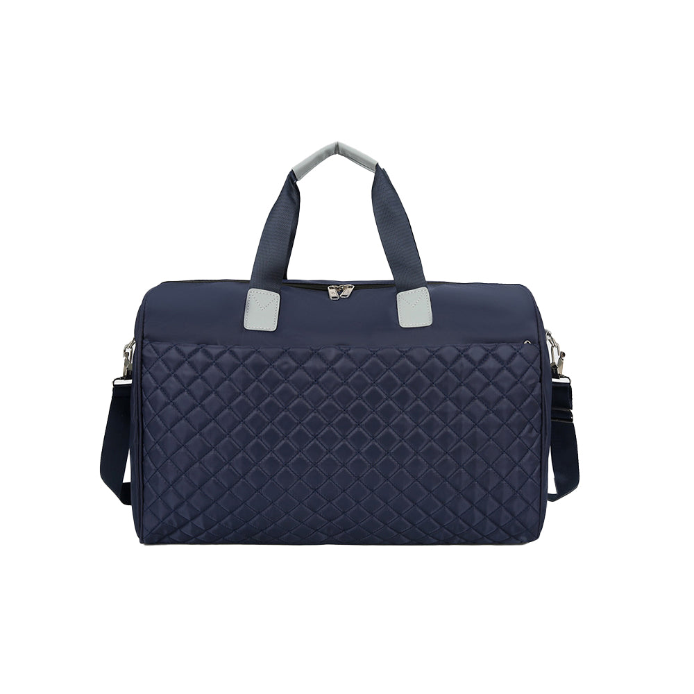 Travel Duffle Bag Carry On Cabin Bag Luggage Bag with Trolley Strap Blue