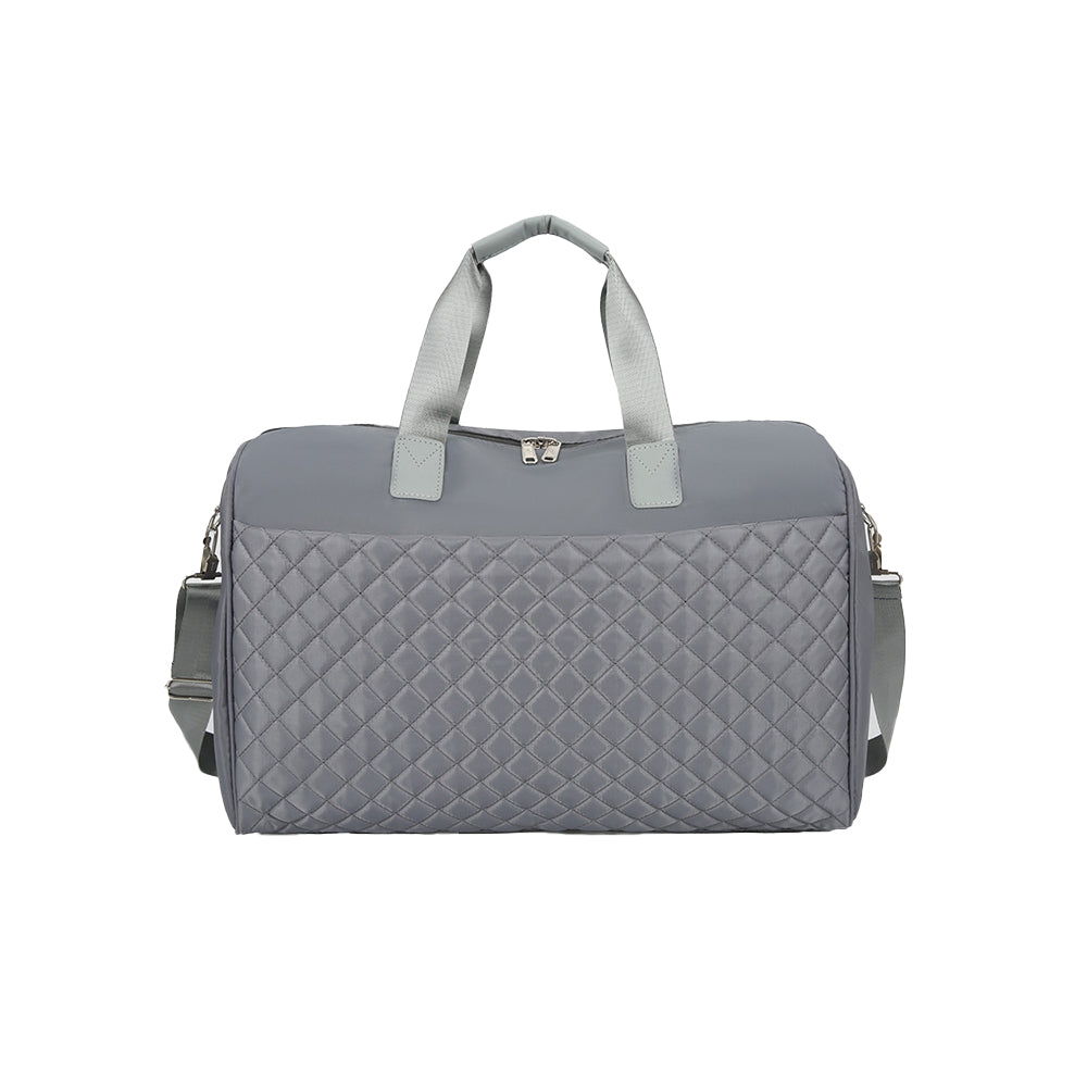 Travel Duffle Bag Carry On Cabin Bag Luggage Bag with Trolley Strap Grey