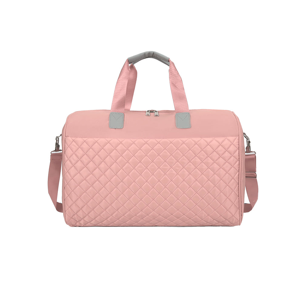 Travel Duffle Bag Carry On Cabin Bag Luggage Bag with Trolley Strap Pink