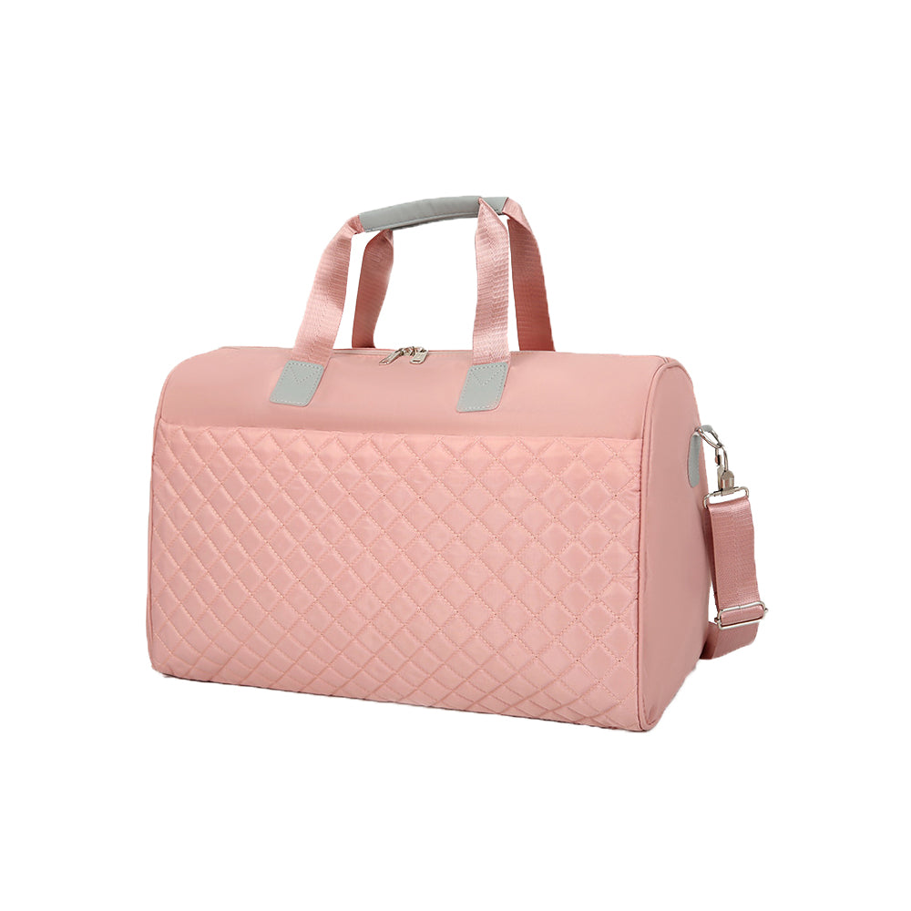 Travel Duffle Bag Carry On Cabin Bag Luggage Bag with Trolley Strap Pink