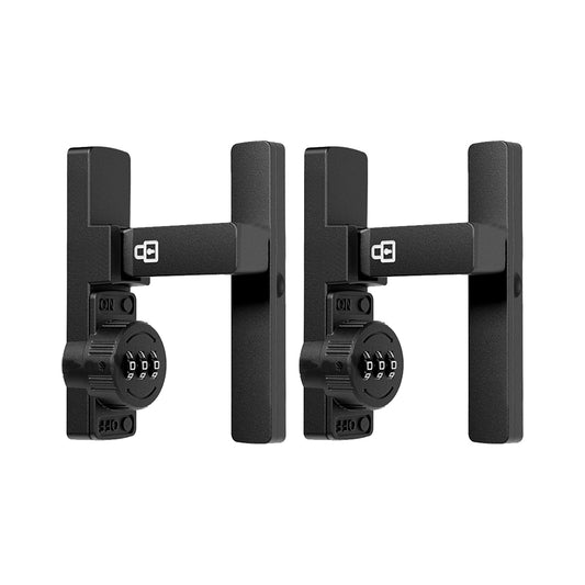 2Pcs Black Password 90 Degree Lock Sliding Door Latch Luminous Code Latch