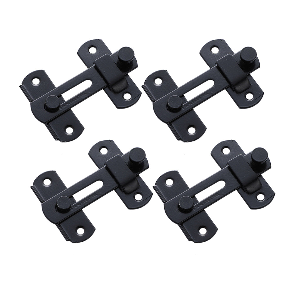 4Pcs Barn Door Latches Stainless Steel Barn Gate Flip Door Locks Black