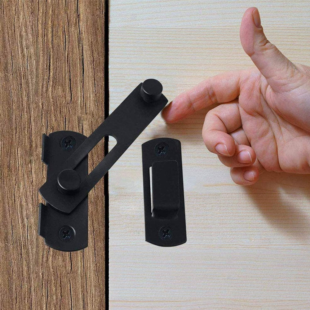 4Pcs Barn Door Latches Stainless Steel Barn Gate Flip Door Locks Black