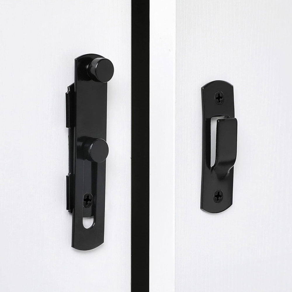 4Pcs Barn Door Latches Stainless Steel Barn Gate Flip Door Locks Black