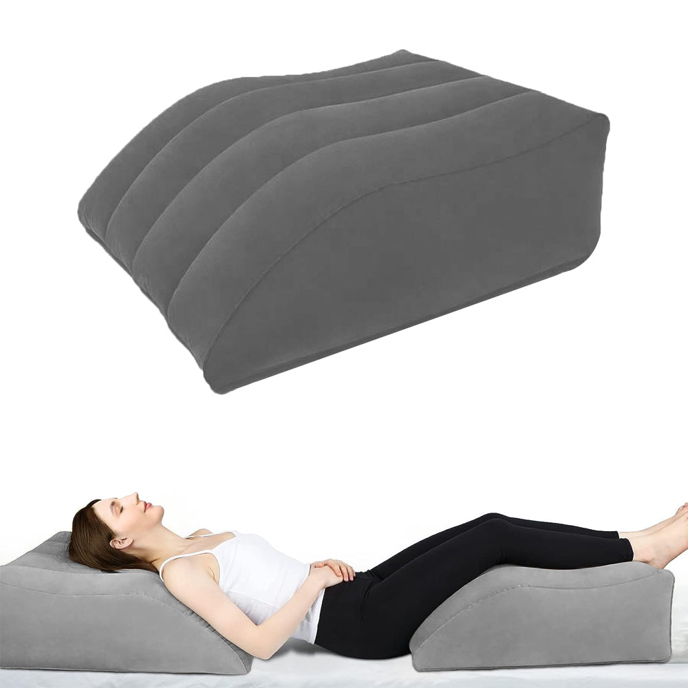 Inflatable Leg Elevation Pillow for Swelling Wedge Pillow for Sleeping Grey