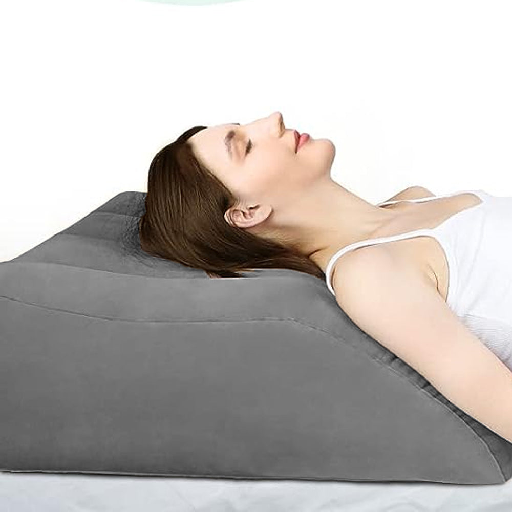 Inflatable Leg Elevation Pillow for Swelling Wedge Pillow for Sleeping Grey