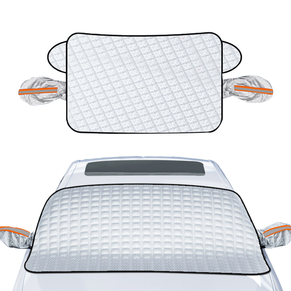 243x110cm Car Windshield Snow Cover with Magnetic Edges and Reflection Strips