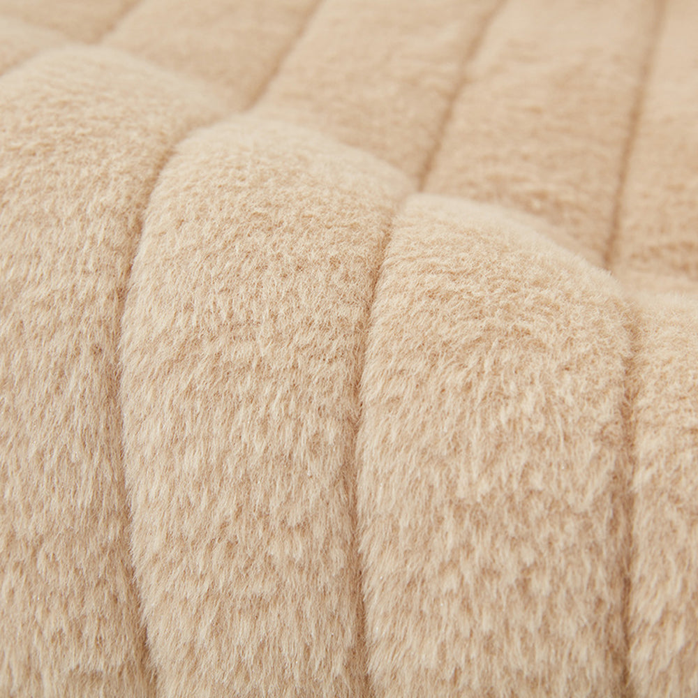 T-Shaped Plush Recliner Couch Cover Anti-Slip Recliner Slipcover Khaki